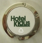 Preview: Taschenhalter für den Tisch mit Werbelogo "Hotel Klaus"