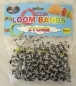 Preview: Loom Bänder schwarz/weiß, 300 Stück, Loom Bands, mit Knüpfhaken und Verschlüsse
