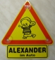 Preview: Schild "ALEXANDER im Auto" mit Saugnäpfen