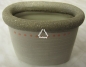 Preview: Design Ton-Vase mit Linien-Motiv. getöpfert. oval. 10.5 x 6 x 9.5 cm