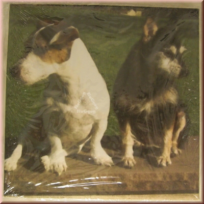 Deko-​Bild "Hundefreunde" auf Leinwand, Druck auf Keilrahmen, 20 x 20 cm