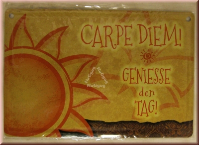 Blechschild "CARPE DIEM! GENIESSE den TAG!", Blechpostkarte 10 x 15 cm, von Albatros