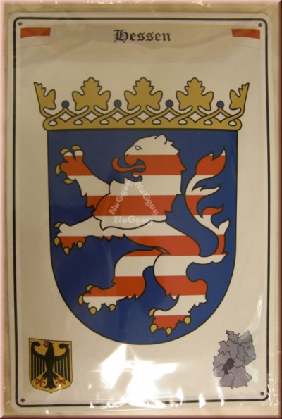 Blechschild "Hessen" 20 x 30 cm, gewölbt