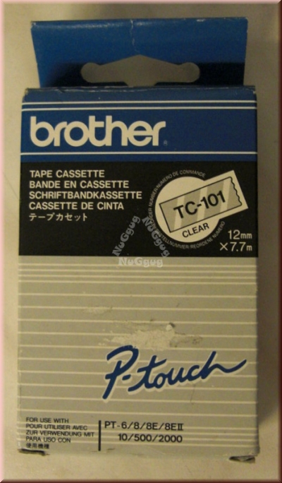 Schriftbandkassette brother TC-101, 12mm x 7,7m, transparent