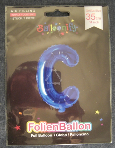 Folienballon Balloonify "C", 35 cm, blau