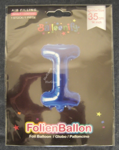Folienballon Balloonify "I", 35 cm, blau