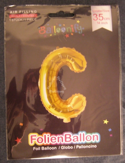 Folienballon Balloonify "C", 35 cm, gold