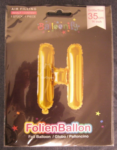 Folienballon Balloonify "H", 35 cm, gold