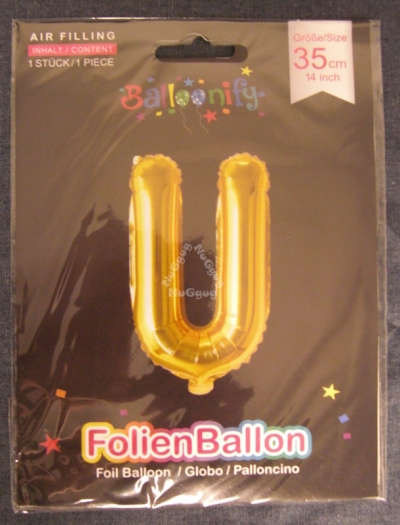 Folienballon Balloonify "U", 35 cm, gold