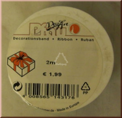 Geschenkband "türkismetallic", 15mm x 2 m, Ribbon, Dekoband, Schleifenband