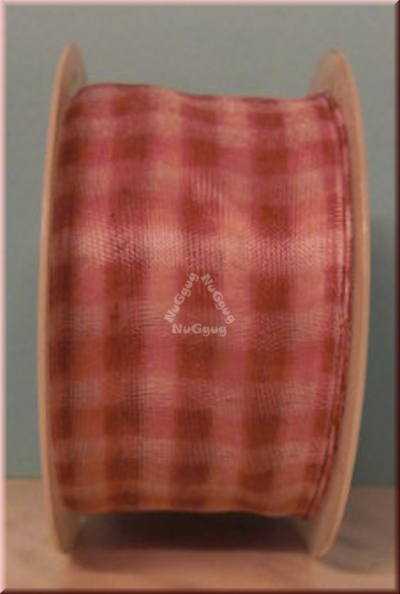 Geschenkband "rote Karos", 40mm x 2 m, Ribbon, Dekoband, Schleifenband