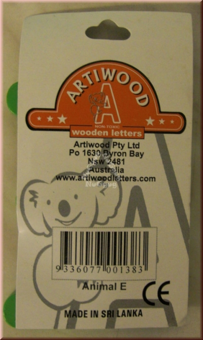 Artiwood Holzbuchstabe E, Animal