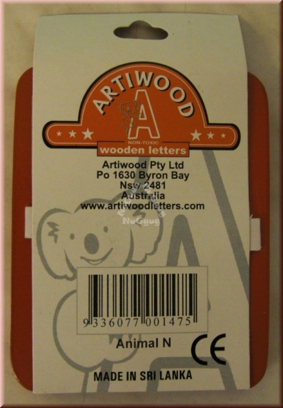 Artiwood Holzbuchstabe N, Animal