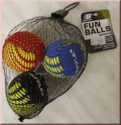 Sunflex Funballs aus Neopren, 3 Stück, Spielbälle