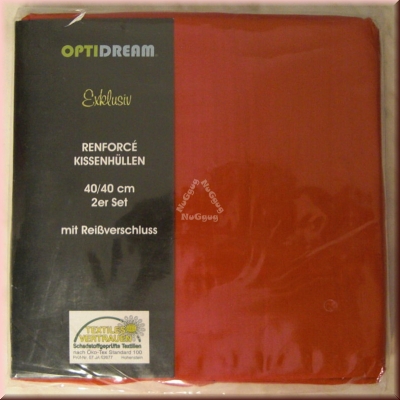 Renforce Kissenhüllen, 40 x 40 cm, rot, 2 Stück