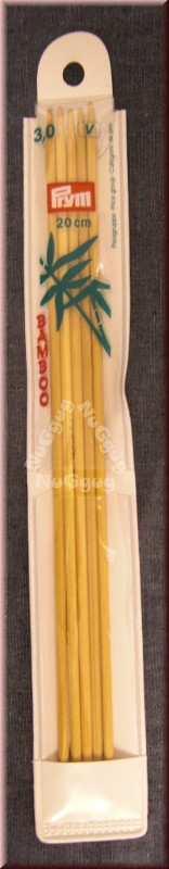 Strumpfstrick-​Nadeln Bambus, 20 cm, 3,0 mm, 5 Stück