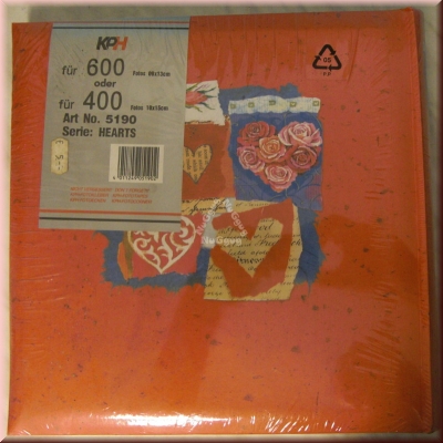 Fotoalbum KPH Serie Hearts, 30 x 31 cm, orange