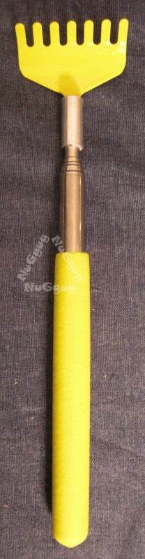 Rückenkratzer Metall, gelb, ausziehbar bis 68 cm, Kratzhand