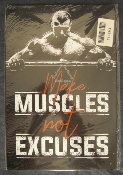 Blechschild "Make Muscles not Excuses" 20 x 30 cm