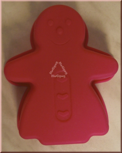 Silikonform Lebkuchenfrau, pink, Back-​, Pralinen-​​​ und Schokoladen Form, Silikon