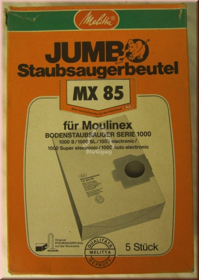 Staubsaugerbeutel Jumbo Melitta MX 85 für Moulinex, 5 Stück
