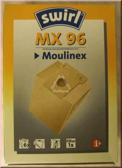 Staubsaugerbeutel Swirl MX 96 für Moulinex, 6 Stück
