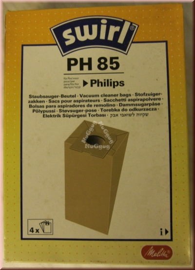 Staubsaugerbeutel Swirl PH 85 für Philips, 4 Stück