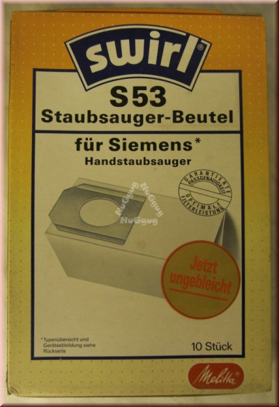 Staubsaugerbeutel Swirl S 53 für Siemens, 10 Stück