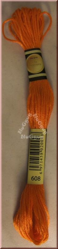 Stickgarn/Sticktwist Fligatto, 8 Meter, Farbe 608 orange leuchtend