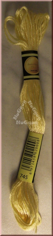 Stickgarn/Sticktwist Fligatto, 8 Meter, Farbe 745 gelb hellblass