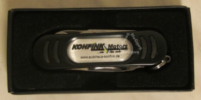 Taschenmesser "Kohfink Motors", schwarz, Edelstahl, 5 Funktionen