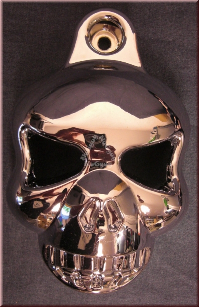 Totenkopf Schädel, Metall, verchromt, Skull, Wandrelief