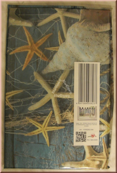 Schlaufengardine "Muschel", 120 x 40 cm, gardinenbox, Scheibengardine, Bistrogardine