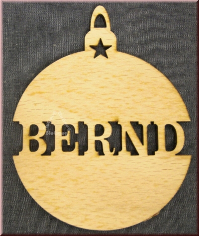 Weihnachtsanhänger Kugel, "Bernd", Holz