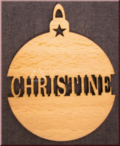 Weihnachtsanhänger Kugel, "Christine", Holz
