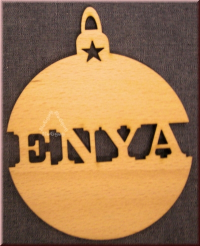 Weihnachtsanhänger Kugel, "Enya", Holz
