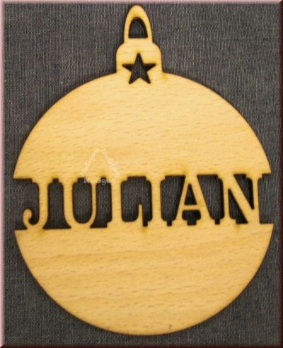 Weihnachtsanhänger Kugel, "Julian", Holz