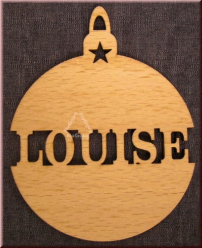 Weihnachtsanhänger Kugel, "Louise", Holz
