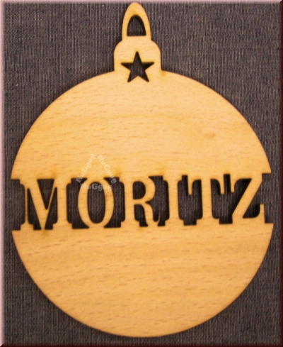 Weihnachtsanhänger Kugel, "Moritz", Holz