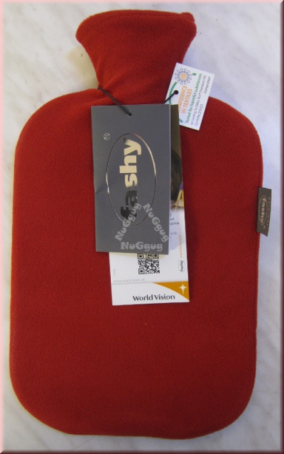 Fashy Wärmflasche mit Fleece Cover, rot