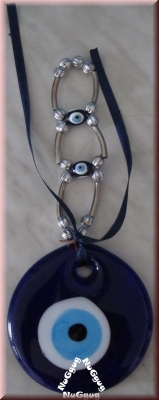 Anhänger Fatima's Auge. ca. 8.5 cm. Glas. Das blaue Auge