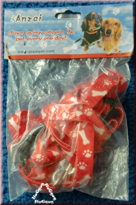 Anzai Hundehalsband. rot/weiss