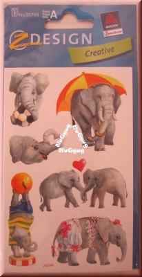 Avery Zweckform 55799 Sticker "Elefanten", 3 Bogen