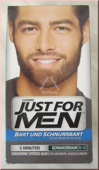 Just for Men Brush in Color Pflege Gel für Bart und Schnurbart, schwarzbraun