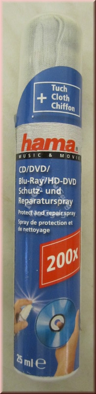 Schutz- und Reparaturspray für CD, DVD, Blue-Ray und HD-DVD, 200 Anwendungen