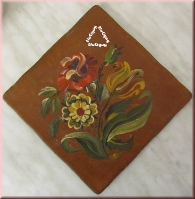 Deko-Fliese "Blumen", Wandfliese, Kaminfliese, 19,5 x 19,5 cm