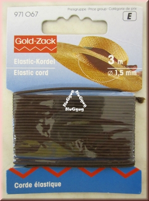 Elastic-Kordel braun, 1,5 mm, 3 Meter, von Gold-Zack