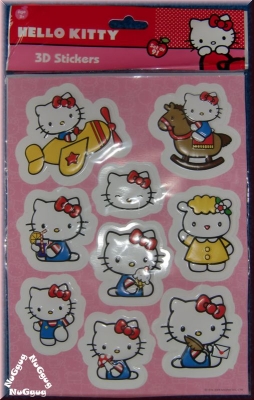 Hello Kitty 3D-Sticker. 9 Stück