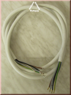 Herdanschlußleitung aus H05 VV-F 5G 2,5qmm, weiß, 2,0 Meter, mit Adernhülsen/Gabelkabelschuh