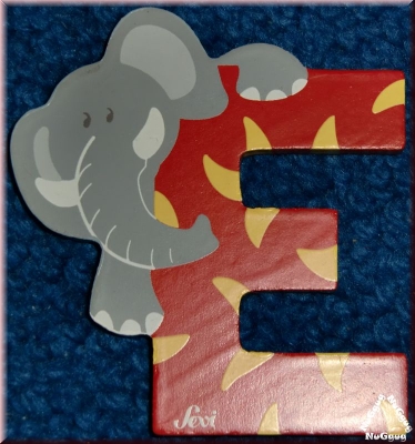 Sevi Holzbuchstabe E, Elefant, rot, 81605